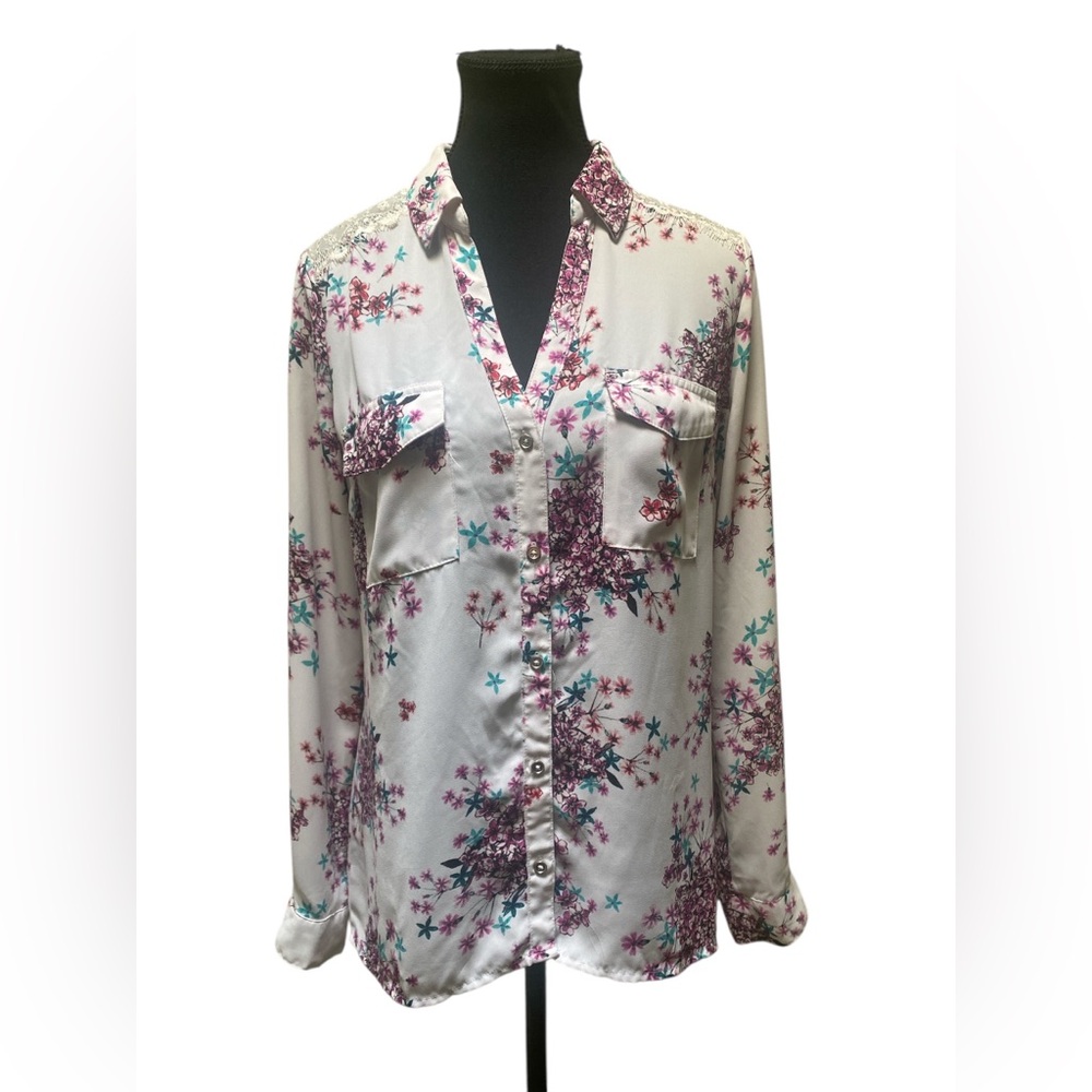 Candie's Floral Button-Down Shirt GUC M